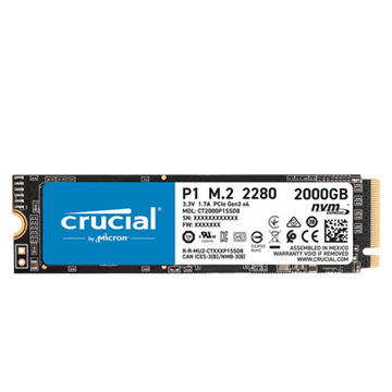 Crucial 2TB SSD 3D QLC NAND M.2 2280 PCIe NVMe 3.0 x4 Internal Solid State Drive